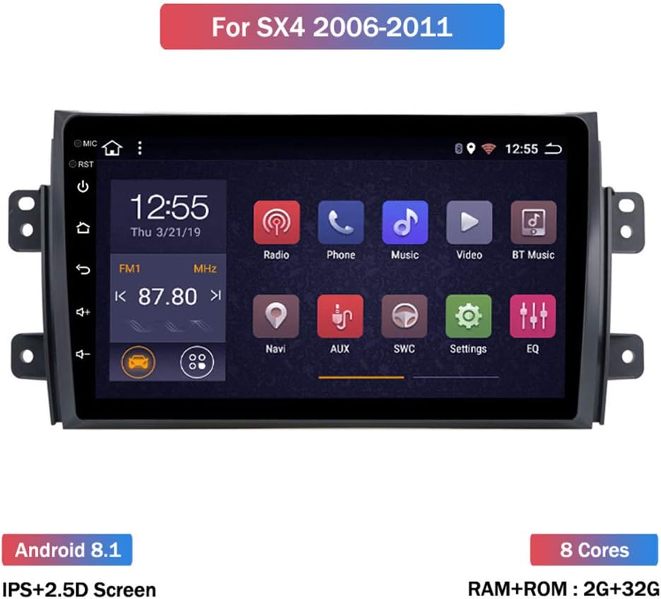 HARBERIDE Car GPS Navigation Vehicle GPS Navigation Car System For Suzuki SX4 2006-2011 9 Inch Touch Screen Multimedia Support WIFI Bluetooth Hands-Free Calling