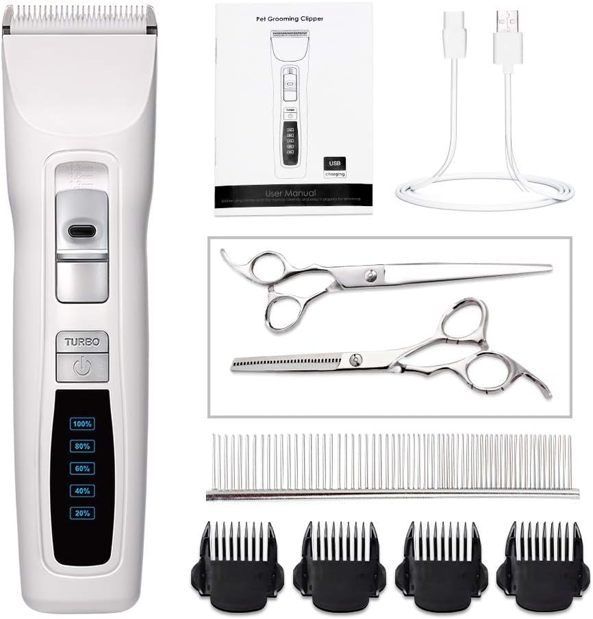 cyrico 2-Speed Professional Pet Grooming Clippers, Pet Clippers Kit for Dogs & Cats