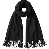 WAMSOFT Winter Wool Scarf Shawl Wraps for Women Thick Solid Scarves Warm for Cold Weather Fashion Wrap for Men