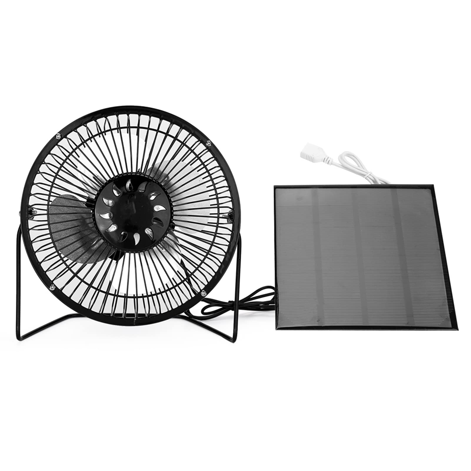 Garosa 4.5W USB Solar Panel Mini Portable Fan Metal Desktop Fan for Cooling Outdoor Home Travel Camping Car Use 6 Inch Personal Fan with Fan Blade for Air Circulation