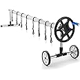 Nollapo Aluminum Solar Swimming Inground Pool Cover Reel Set (14FT, Blue)