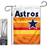Astro Retro Rainbow Garden Flag with Stand Holder Flagpole