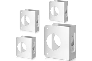 Lock and Door Reinforcement Plate 1-3/4-Inch Thick by 2-3/8-Inch Backset 2-1/8-Inch Bore Doors Reinforce Repair Stainless Ste