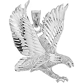 Claddagh Gold Polished 925 Sterling Silver American Eagle Charm Pendant