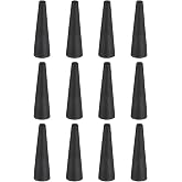 uxcell 12 Pcs Silicone Rubber Tapered Plug, 3.5mm to 9mm High-Temperature Solid Rubber Stoppers Silicone Plugs for Hole Plugs, Spraying, Coating, Painting Protection, Black, 30mm