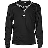Cybertela Men's Only God Can Judge Me Tattoo Necklace Long Sleeve T-Shirt