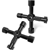 Hanpex 4 in 1 Meter Box Key Gas Key Utility Key, for mail box, elevator, electrical cupboard box, train door, water meter valve, 2-Pack