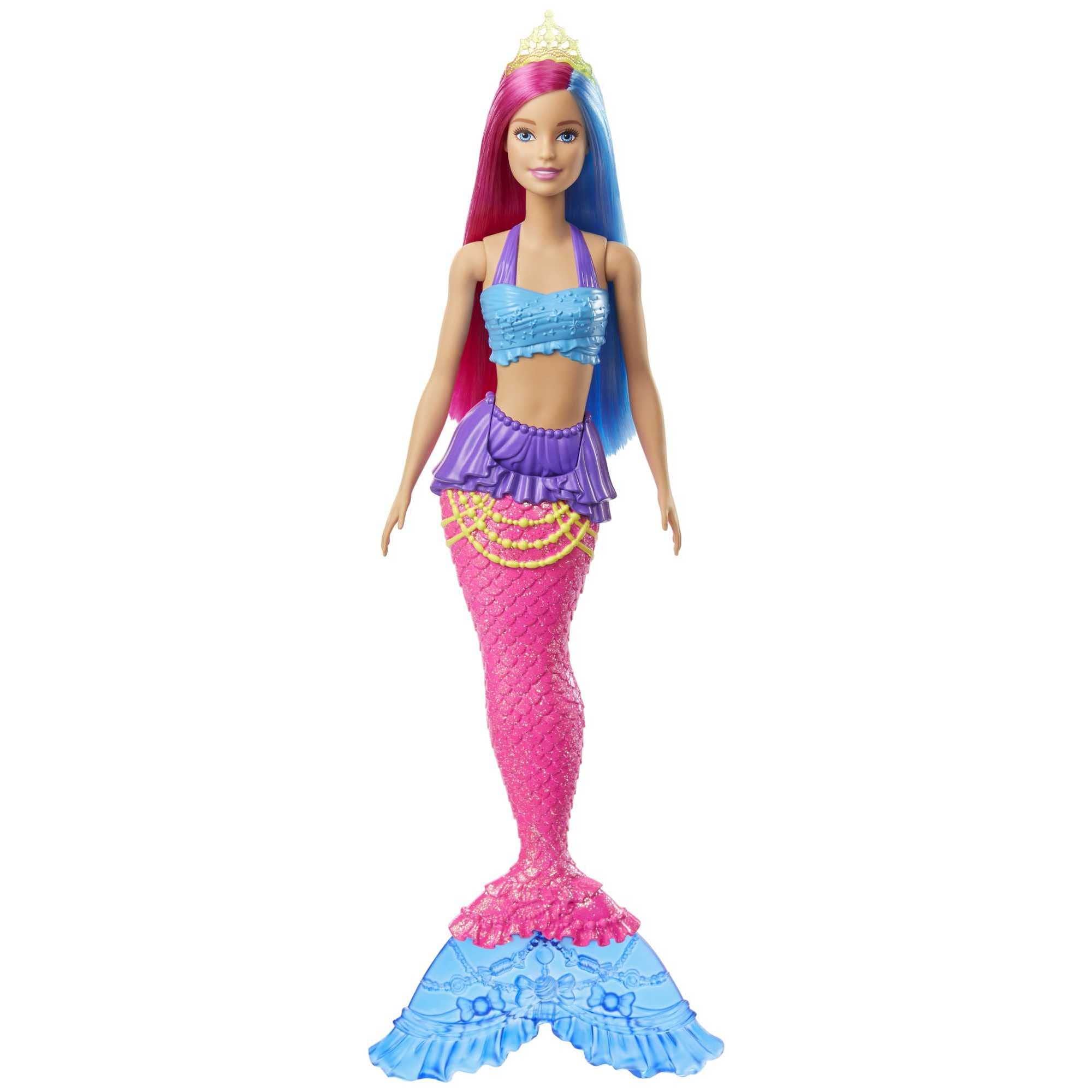 Barbie Dreamtopia Mermaid Doll, 12-Inch, Pink and Blue Hair, with Tiara, Gift for 3 to 7 Year Olds - GJK08