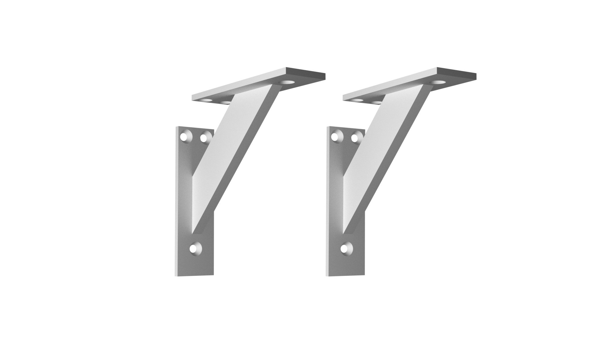 Alusfera ALU WSP_3_ELE_120 Shelf Brackets Wall Metal Aluminium Decorative Bracket 3-Piece Angle Support Wall Console Heavy Duty Shelf Supports Heavy Duty Angle 2 Pieces System for Shelves 120 mm