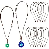 KISSITTY Adjustable Rope Necklace Rope Necklace with Metal Ring for Men Women