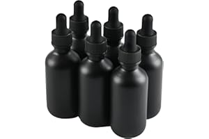 NOOEEISS 6 Pcs, 2oz Dropper Bottle, Black Glass Eye Dropper Bottle, Tincture Bottles with Dropper, Pretty Finish, Leak-Proof Design, Stronger Suction for All Kinds of Mixed Liquids