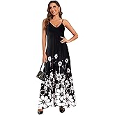 shengfan Plus Size Maxi Dresses Sundress for Women Loose Printed Adjustable African Beach Dress with Pockets