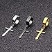 JLJ Non-pierced Clip On Hoop Earrings Set Stainless Steel Cross Dangle Drop Earrings for Women and Men