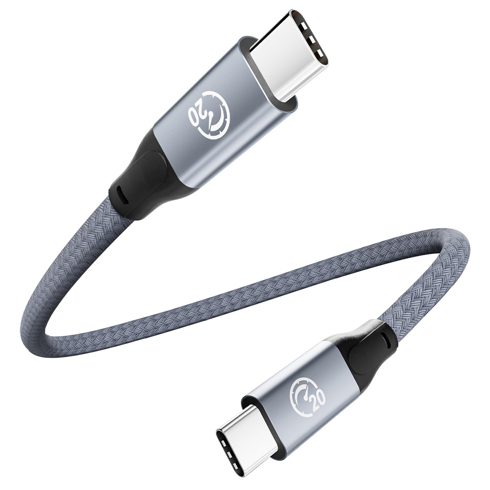 UseBean USB C to USB C Cable 100W 0.2M, Short USB 3.2 Gen 2X2 20Gbps Type-C PD Fast Charging, 4K Video Monitor Cord,for MacBook Air, Pro M1/M2, iPad Pro 12.9/iPad Air/Mini 6 Galaxy S24 S23