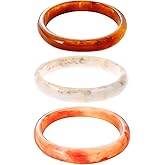 MYANAIL 3Pcs Chunky Acrylic Stackable Bracelets Bangle Set for Women Colorful Large Thick Resin Wristbands Bracelets Geometric Circle Cuff Statement Bracelet Set Jewelry Gift