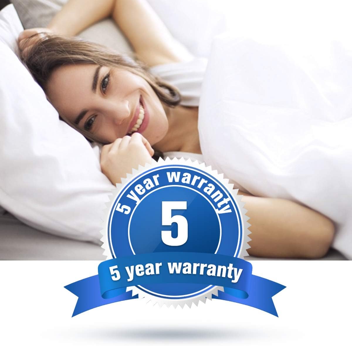 HOMEIDEAS 6-Pack Waterproof Pillow Protectors Zippered Queen Size - Pillow Encasement with Soft Polyester Fabric: Home & Kitchen