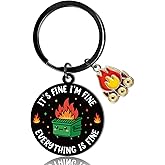 Silkovahamd Dumpster Fire Gift Keychain - Funny Novelty Keychain, Christmas Boss Day Thank You Appreciation Office Emotional Support Gifts for Bosses Leader Manager Supervisor Employee Coworkers