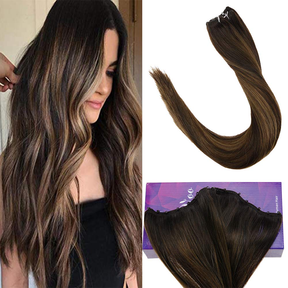 Amazon Com Laavoo 16 Inch Micro Ring Weft Hair Extensions 100