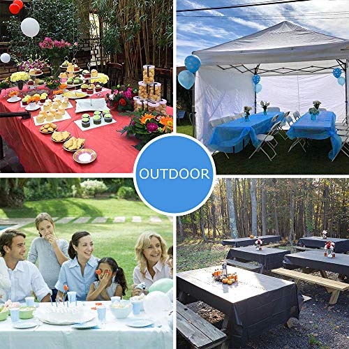 Plastic Tablecloths for Rectangle Tables - 6 Pack, Candywe Disposable Plastic Tablecloth 54 Inch. x 108 Inch. 6 to 8 Foot, Rectangle Plastic Table Cover for Parties Birthdays Weddings Picnics