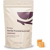 Bird&be Gentle Prenatal Vitamin Gummies | Sour Peach-Mango | High-Dose Vitamin B6 for Nausea | Methylated Folate + Choline + B12 | Doctor-Formulated Chewable Pregnancy Support | Vegan & Non-GMO