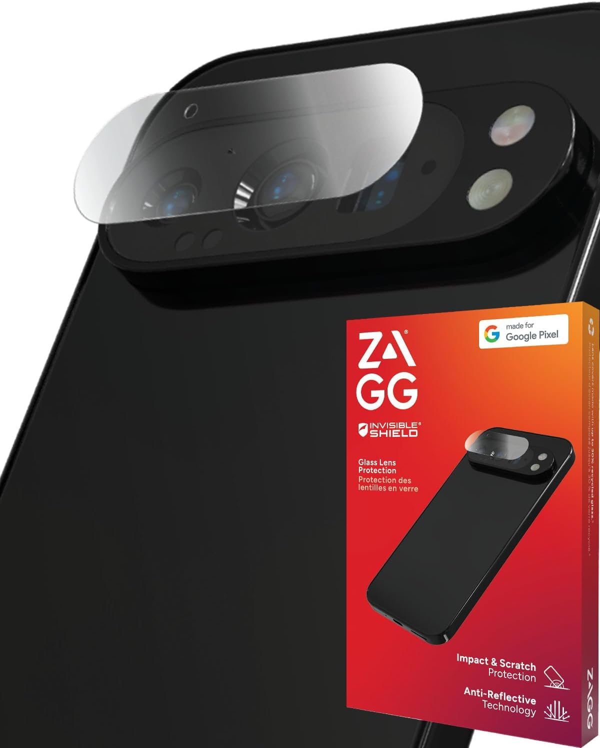 Photo 1 of ZAGG Glass Elite Anti-Reflective Google Pixel 9 Camera Lens Protector - Anti-Reflective Glass Lens Protection, 5X Stronger, Maximum Impact & Scratch Resistance, Recycled Materials
