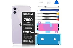 DRECHAS [7000mAh]Battery for iPhone 12, 2024 New Upgraded High Capacity 0 Cycle Li-Polymer Replacement Battery for iPhone 12/12 Pro Models A2172, A2402, A2403, A2404 with Complete Professional Repair Tool Kit
