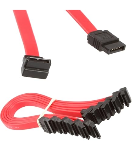 Nippon Labs 10-Inch SATA Cable - Locking Latch 90 To 180 Degree Black