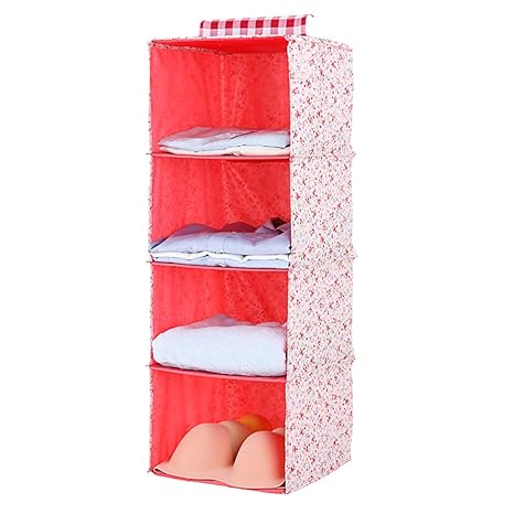 LIUXRONG Closet Organizer, Hanging Organizer mit Schublade, Massivholzbrett Partition-Anzug für Kleidung, Pullover, Schuhe La