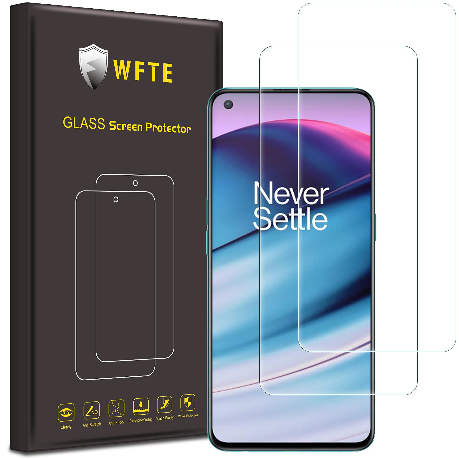 WFTE 2-Pack Tempered Glass for Samsung ce Screen Protector,9H Hardness,Anti-Scratch,Anti-Fingerprint,Bubble-Free,HD Clear,Premium Protective Film for Samsung ce,Case Friendly