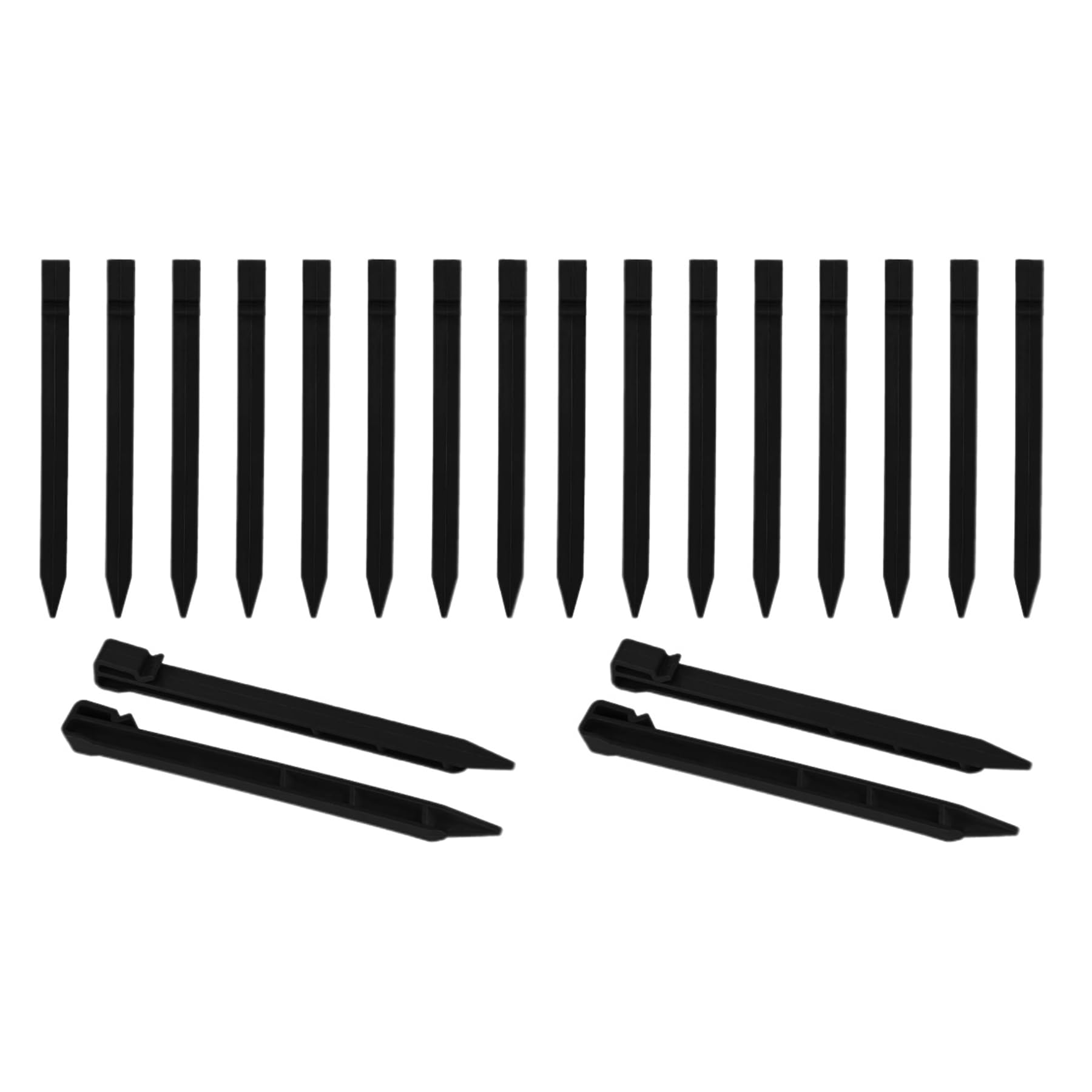 WUHNGD Plastic Ground Anchoring Stakes, 20 Pack, 9.7 Inch, Black for Garden Edging, Terrace Board, Tent, Weed Film