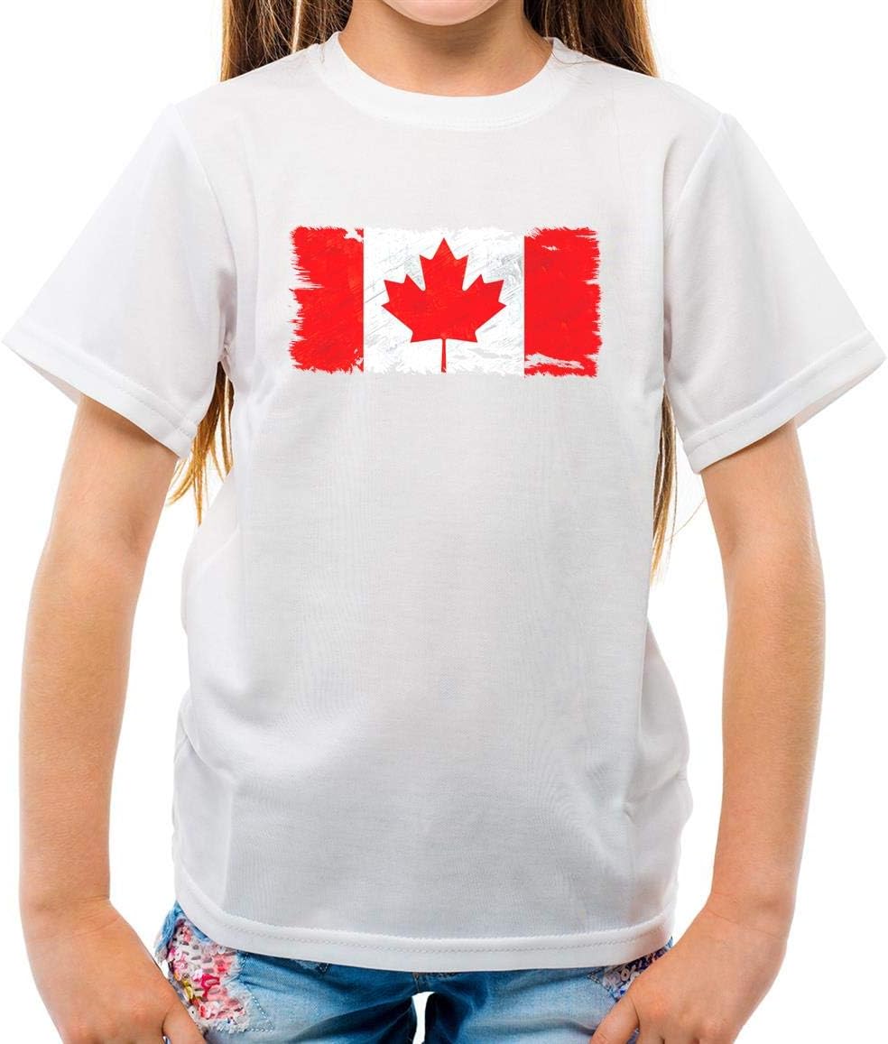 Canada Grunge Style Flag - Childrens/Kids T-Shirt - 10 Colours - Ages 3-14 Years