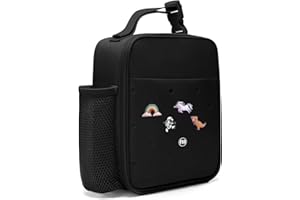 MEXS Kids Lunch Bag, DIY＆Insulated Lunch Box for Boys Girls, Toddler Lunch Cooler Bag for School, Double Insulation Portable＆Reusable, Water/Oil-Proof Lining Easy Clean, for Ages 3+ (Unicorn/Dinosaur)