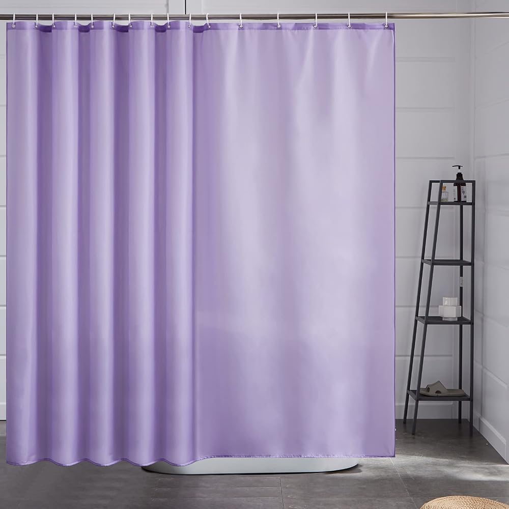 Furlinic Extra Wide Shower Curtain 240x180 cm Purple Polyester Waterproof