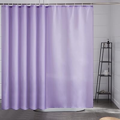 Furlinic Extra Wide Shower Curtain 240x180 cm Purple Polyester Waterproof
