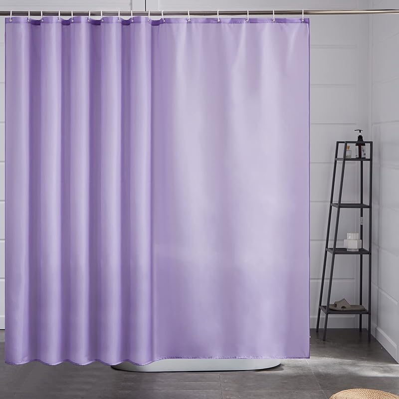 Furlinic Extra Wide Shower Curtain 240x180 cm Purple Polyester Waterproof