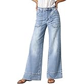 Cicy Bell Womens Wide Leg Jeans Baggy Casual High Waisted Boyfriend Loose Denim Pants with Pockets