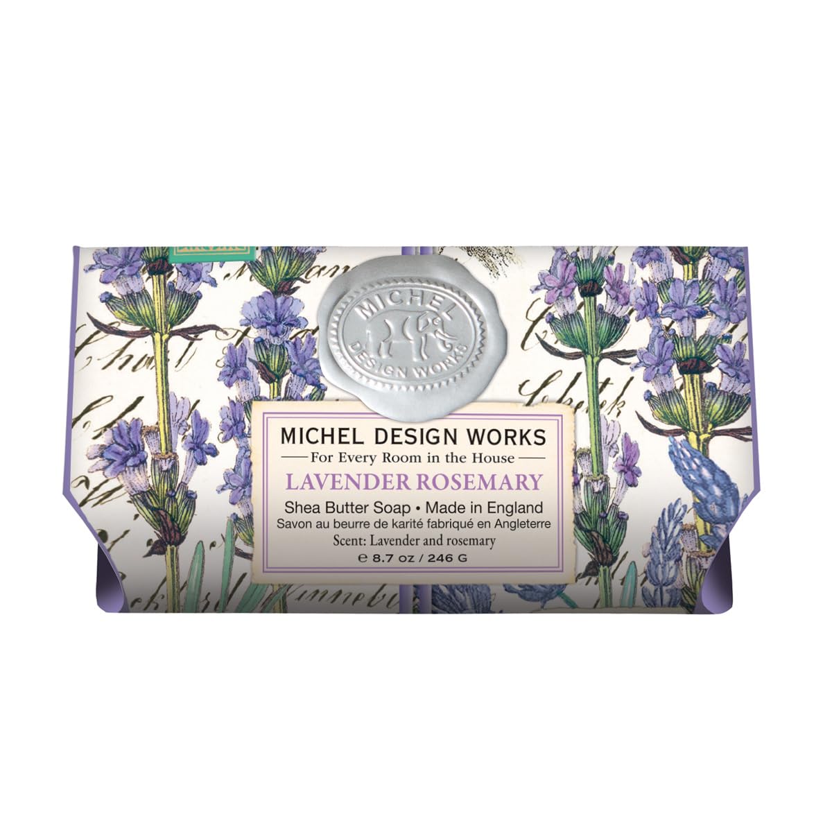 Michel Design Works Over-size Scented Triple-milled Bath Soap Bar, Lavender Rosemary, 270ml