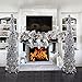 PartyTalk 5ft Pop Up Christmas Tree with Stand, Silver Tinsel Collapsible Artificial Christmas Tree for Holiday Christmas Home Decorations