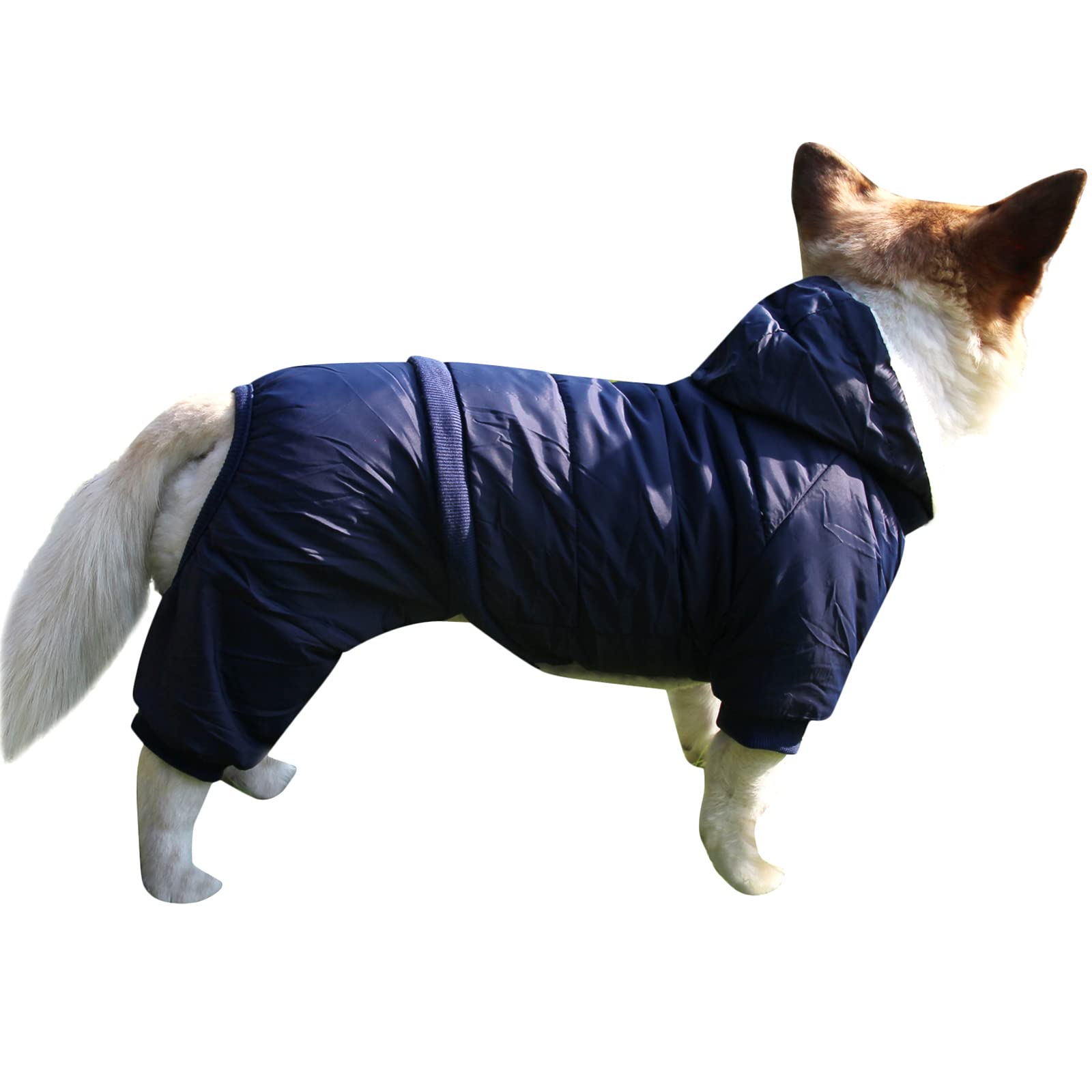 JoyDaog Fleece Lined Dog Coat with Detachable Hood and Detachable Hind Legs,Warm Puppy Jacket in Winter(Blue XXL) — image 1
