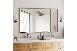 BEAUTYPEAK Wall Mirror 30" x 40" Rectangular Bathroom Mirror with Metal Frame, Hanging Mirrors for Living Room Bedroom Bathroom Entryway, Hangs Horizontal or Vertical, Black