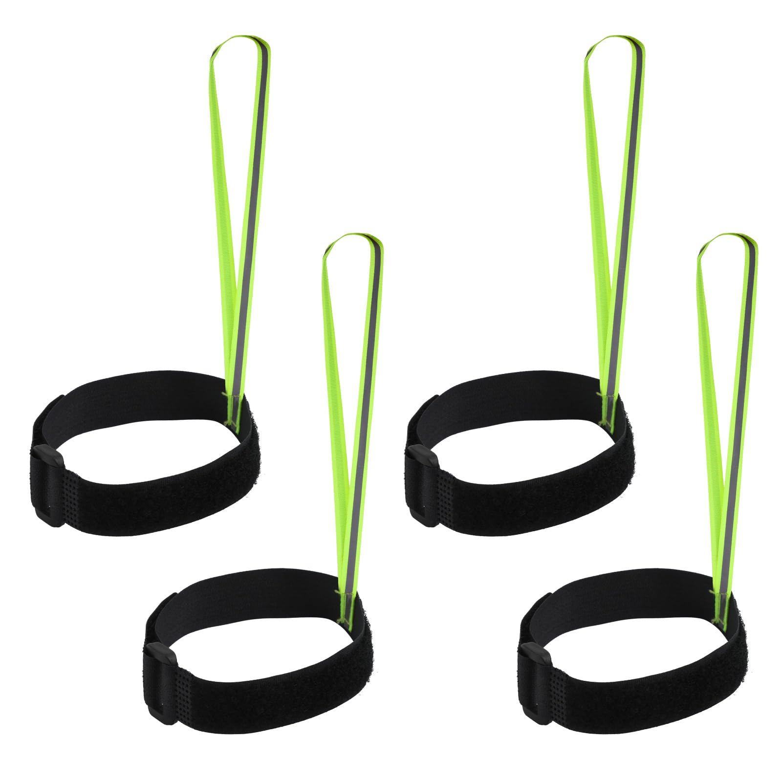 BOXOB 4pcs Ski Glove Leashes, 12.3x10 Inch Glove Straps Reflective Wrist Leashes Handcuffs Adjustable Non Lost Wrist Straps Snowboard Leashes for Ski Outdoor Sports Glove Hanging Accessories (Green)