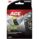 ACE Sport Tennis Elbow Strap, Adjustable, Black, 1/Pack