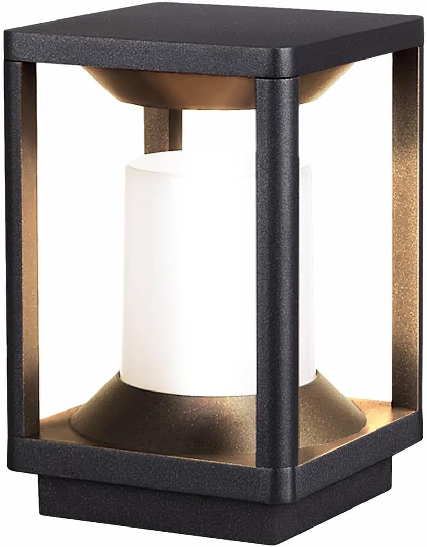 Budbuddy 20W LED Garden Lamps Black Outdoor Fence Post Lights E27 Plug Bollard Lights Waterproof IP65 Outdoor Lamps for Garden E27 Socket for Gardens Paths Lawns — image 1