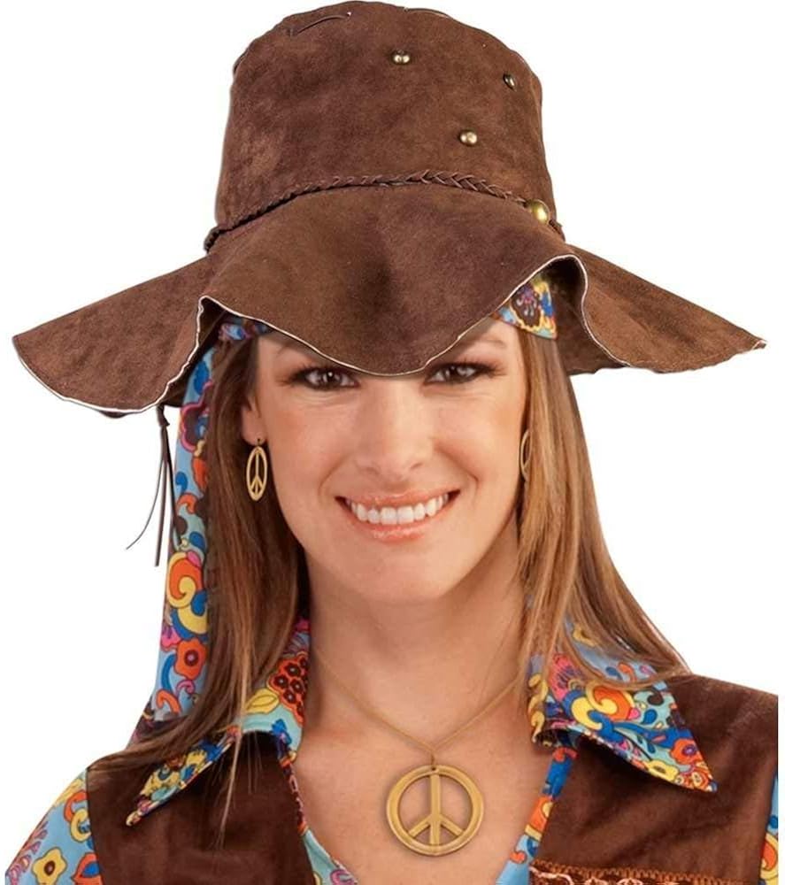 brown suede floppy hat