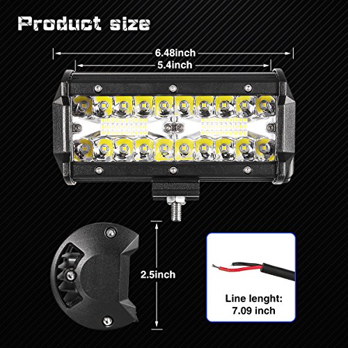AMBOTHER LED Pods, 2pcs 7'' 240W Off road Driving Lights LED Work Light Bar OSRAM Spot Flood COMBO Fog lights Waterproof LED Cubes for Truck Jeep Boat Pick Up UTV ATV Marine, 3 Years Warranty 2Pack