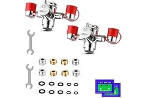 Tachune 2 Pack Emergency Eye Wash Station, Faucet Mounted 360° Rotation Eyewash Attachment for Sink – Stainless Steel, for La