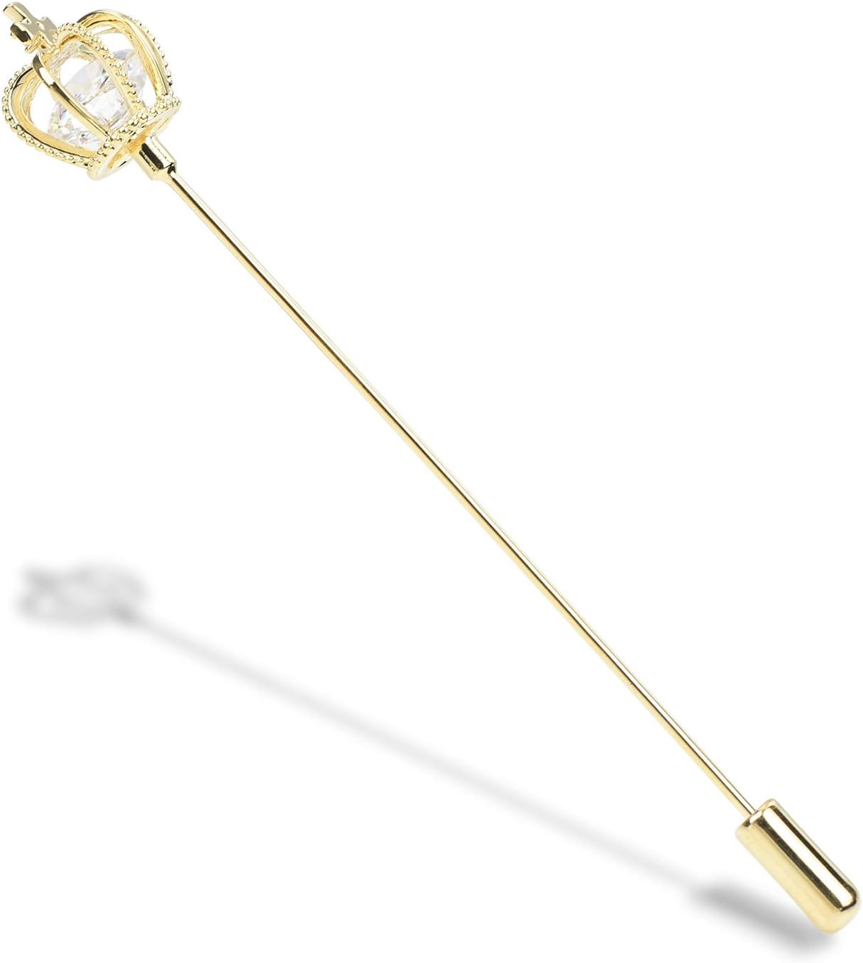 Sparkly Cubic Zirconia Crown Cross Lapel Stick Pin Brooch Collar Pin for Men Women Tie Hat Scarf Suit