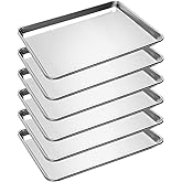 FSUON 6 Pack Half Size Baking Sheet Pan, Aluminum Commercial Cookie Sheet Pan, Durable & Anti-Stick 18”x 13”