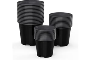 UPMCT 4 5 6 Inch Nursery Pots Variety Pack, 45 Pack Plants Flower Pots Flexible Plastic Planters Indoor Modern Decorative Seed Container Pots for House Plants, Flower (4+5+6 Inch)