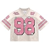 Verdusa Men's Summer Jersey Shirts Number Graphic Tees Half Sleeve Going Out Tops